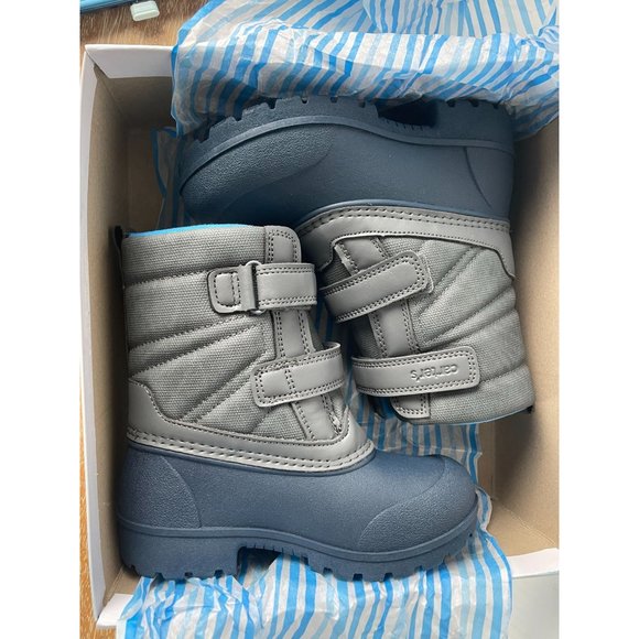 CARTER'S Deltha toddler snow boots, grey/blue, size 11M - Picture 4 of 8
